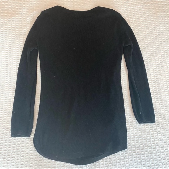 Talbots black ribbed long sweater size Medium - Picture 4 of 5